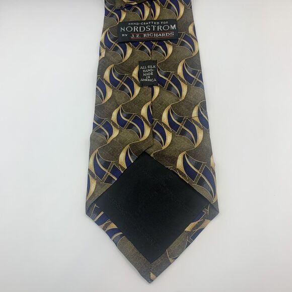 Nordstrom By JZ Richards Tie Dark Green Long All Silk Made In USA - Picture 4 of 5